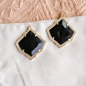 Kendra Scott - Kirsten Black Opaque Glass Earrings Gold